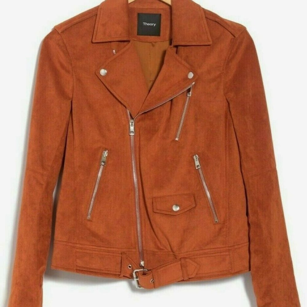 THEORY Faux Suede Modern Moto Jacket - Picture 5 of 5